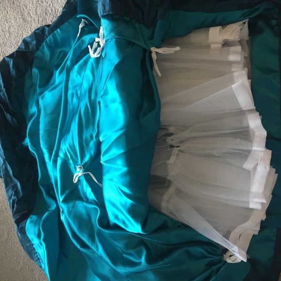 Justina Mccaffrey Taffeta Teal Ballgown - Picture 7 of 8